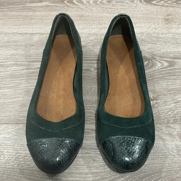 G.H. BASS & CO Cara Green Leather Suede Reptile Ballet Flat 8.5 - Picture 1 of 14